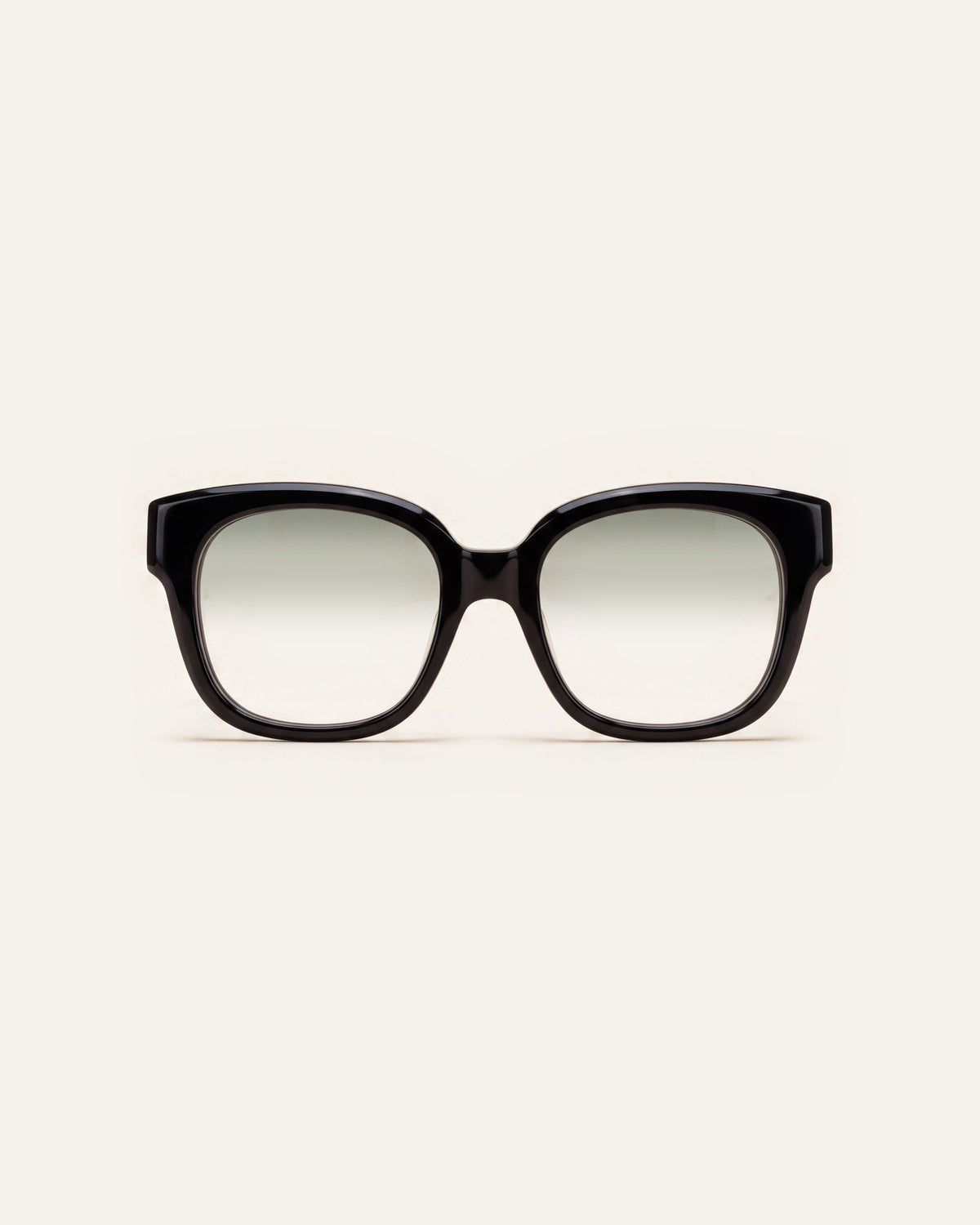 Chloe in black, front, Sage lenses